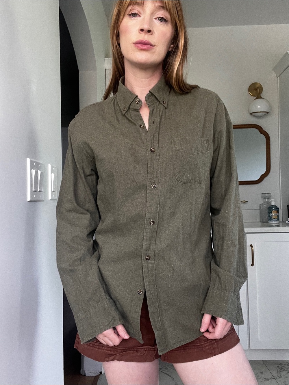 J. Crew Olive Green Button-Down Men's Shirt